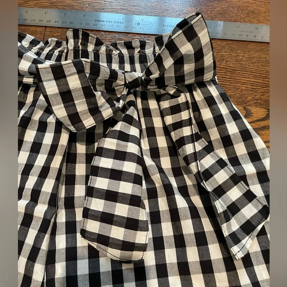 Joie High Waist Gingham Shorts - Black and White